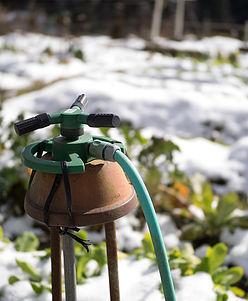 雪の積もった畑