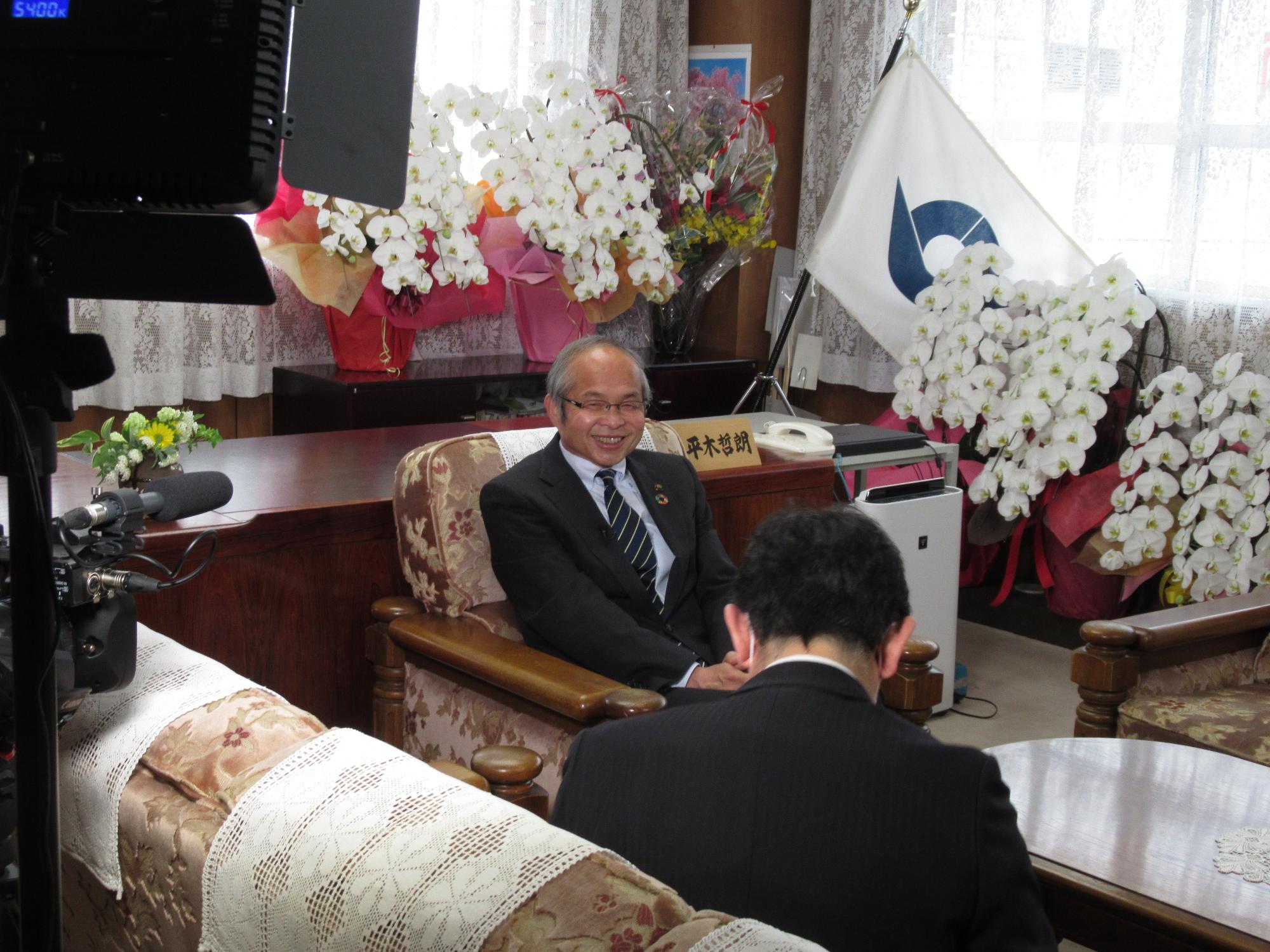 テレビ和歌山市長就任インタビュー撮影