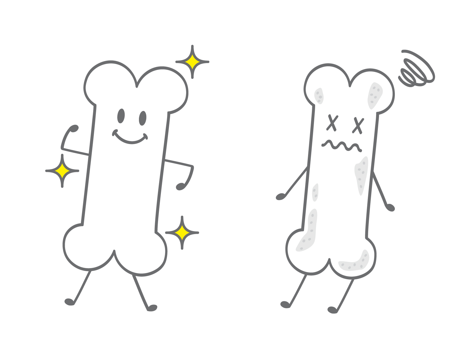 健康な骨と元気がない骨