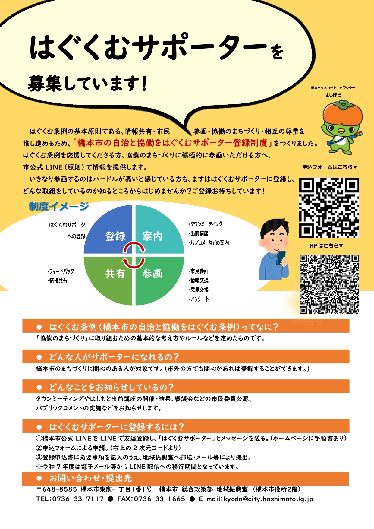 はぐくむサポーター募集ちらし